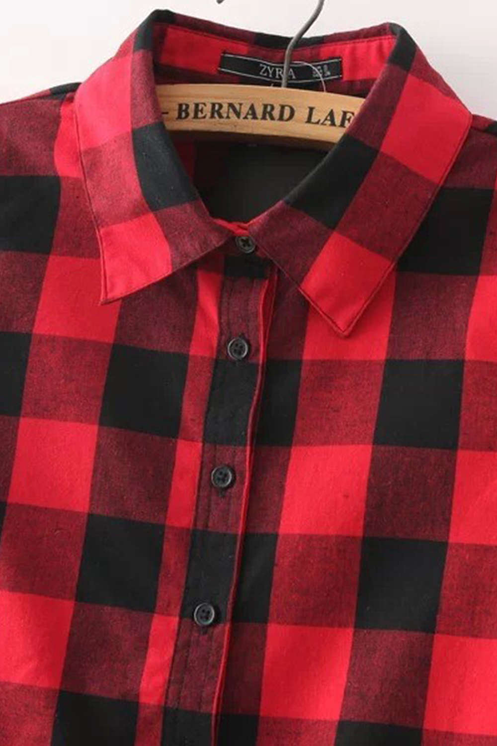 Iyasson Boyfriend Shirt In Red & Black Check&Plaid