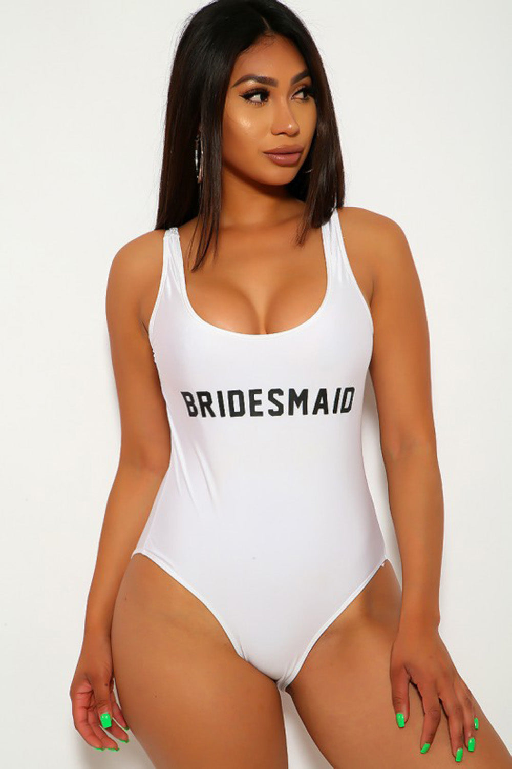 Sexy White Brides Maid One Piece Swim Suit