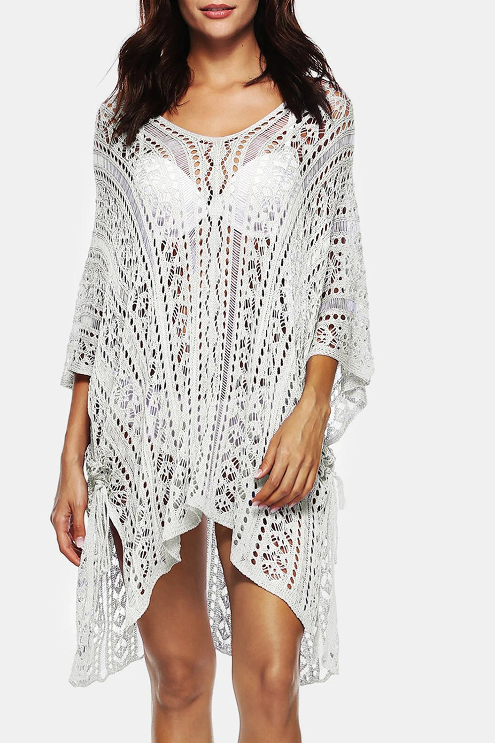 Open Knit Side Slit Cover-up