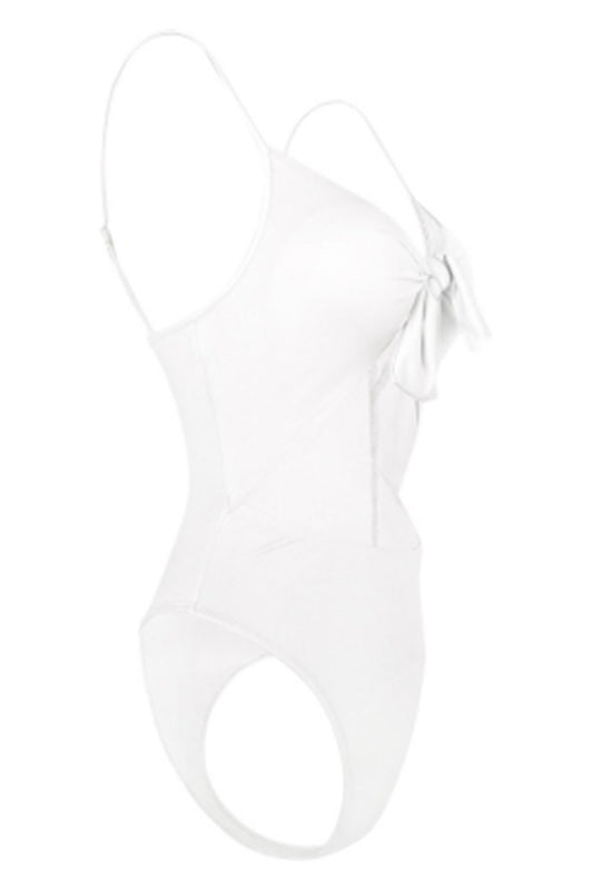 Spaghetti Strap Backless Padded Cut Out Tied Women Swimsuit