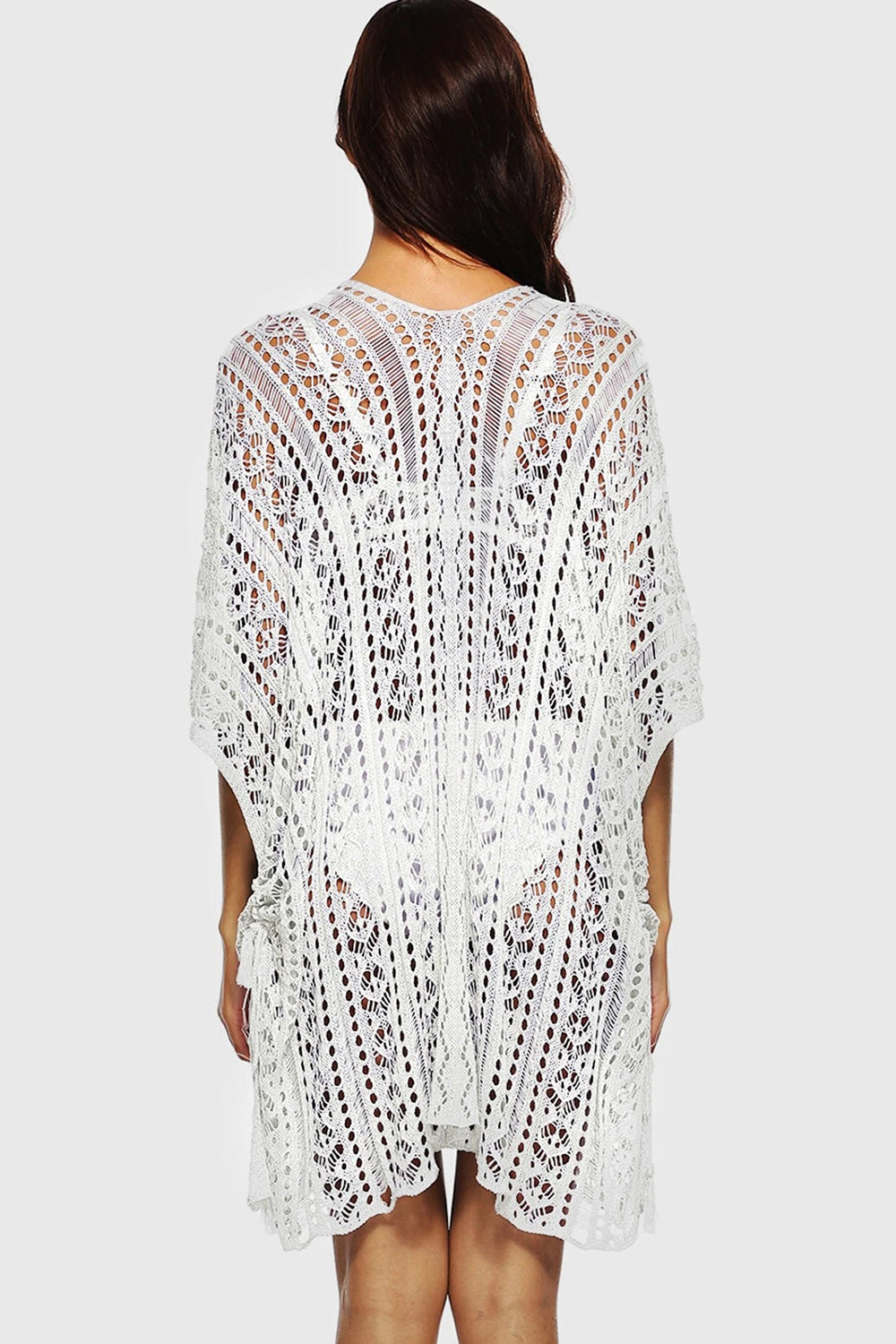 Open Knit Side Slit Cover-up