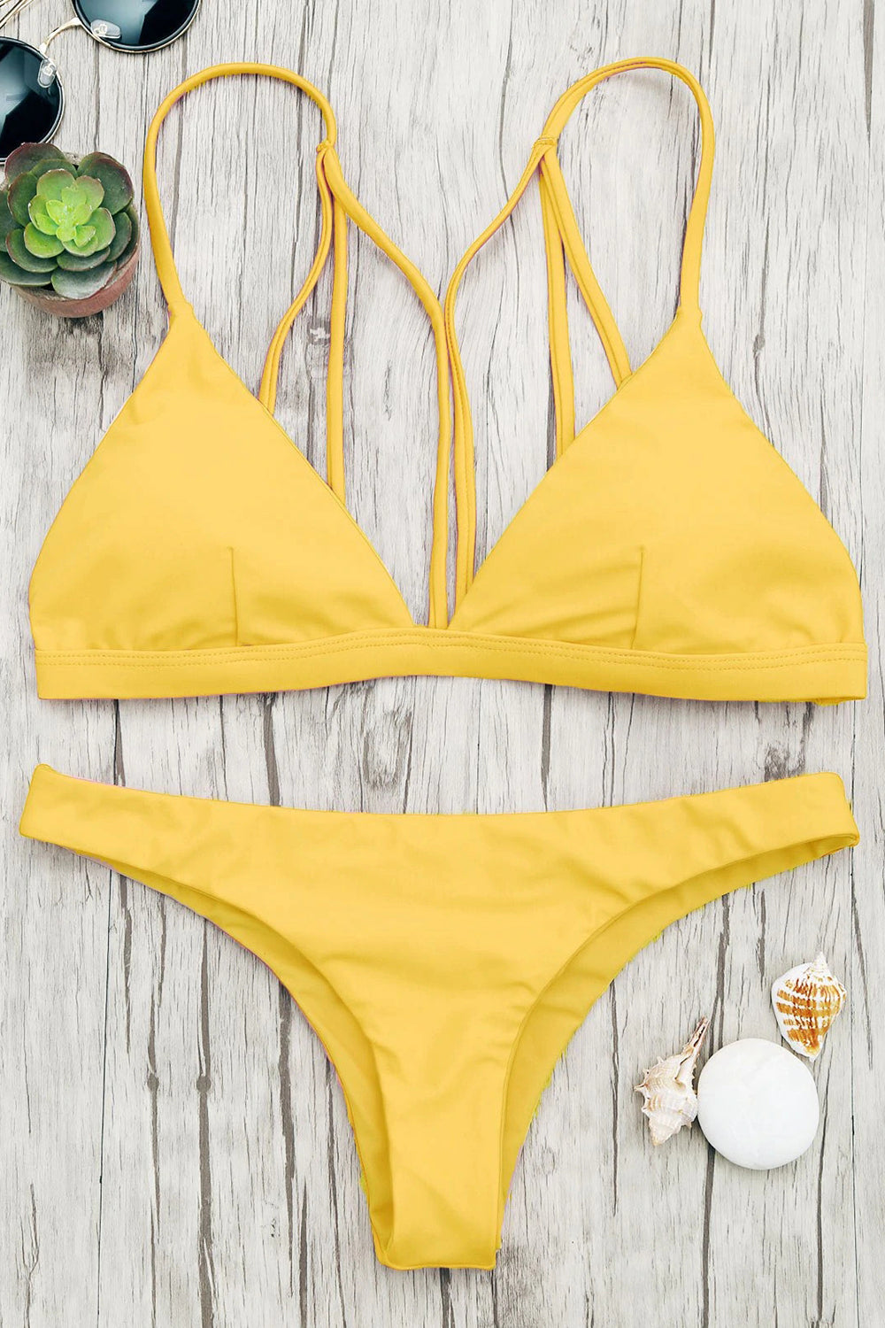 Back Strappy Padded Bathing Suit