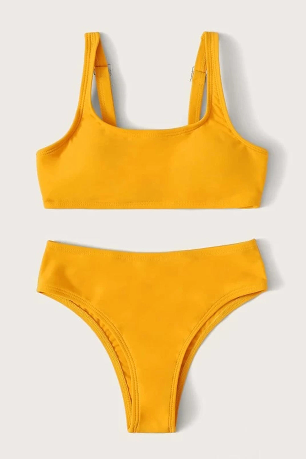 Girls Plain Adjustable Strap Bikini Set