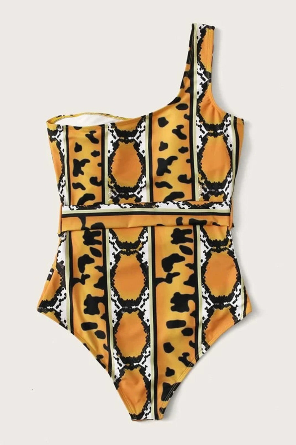 Animal Pattern Knot Front One Piece Swimsuit