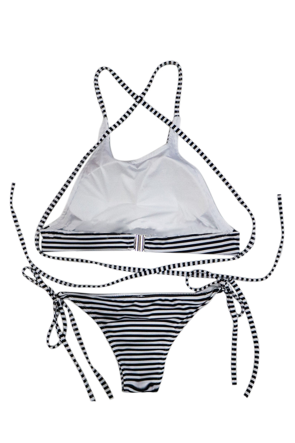 Iyasson Elastic Cute Striped Bikini Set