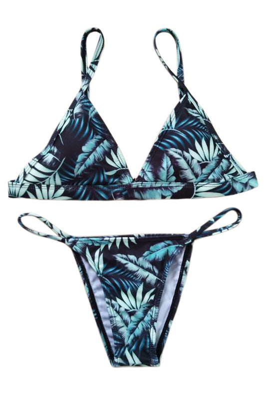 Iyasson leaves printing Triangle  Bikini Set