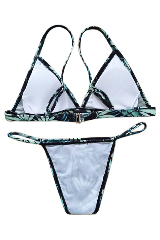 Iyasson leaves printing Triangle  Bikini Set