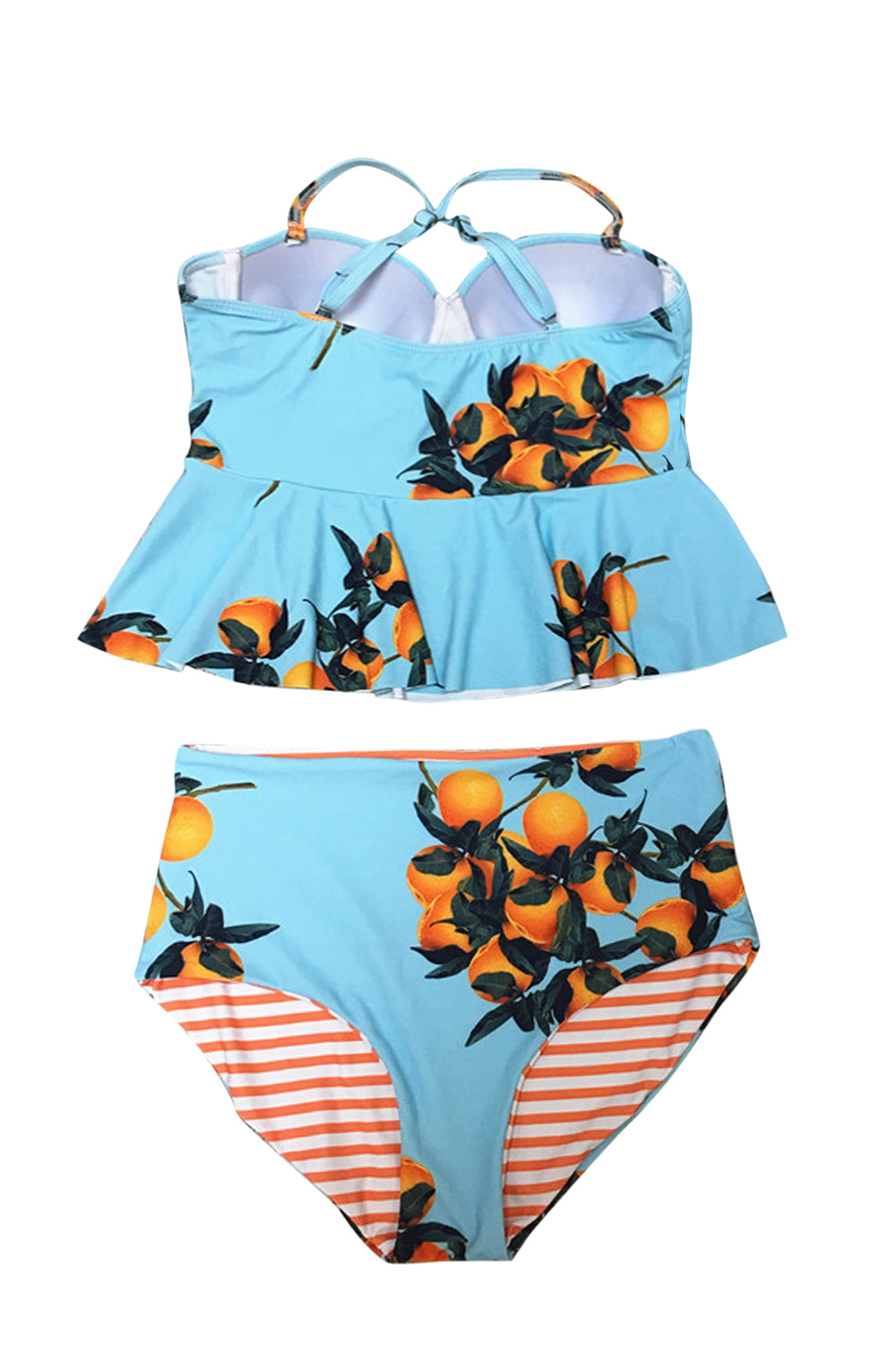 Iyasson Fresh Fruit Printing Falbala Tankini