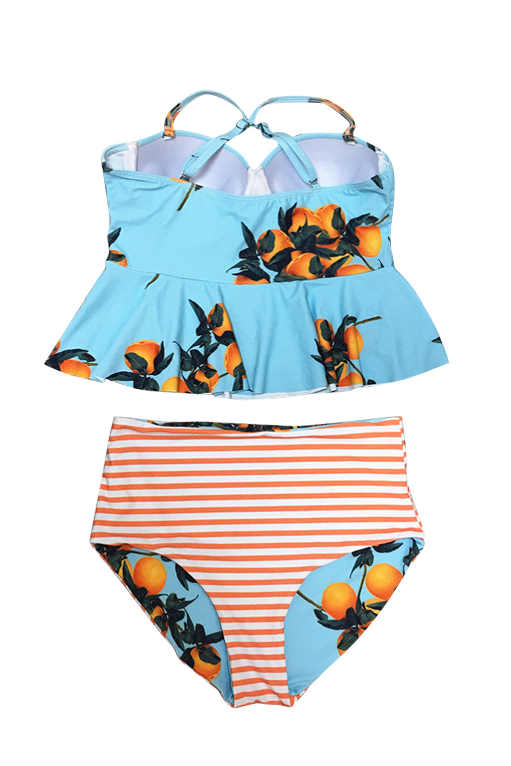 Iyasson Fresh Fruit Printing Falbala Tankini