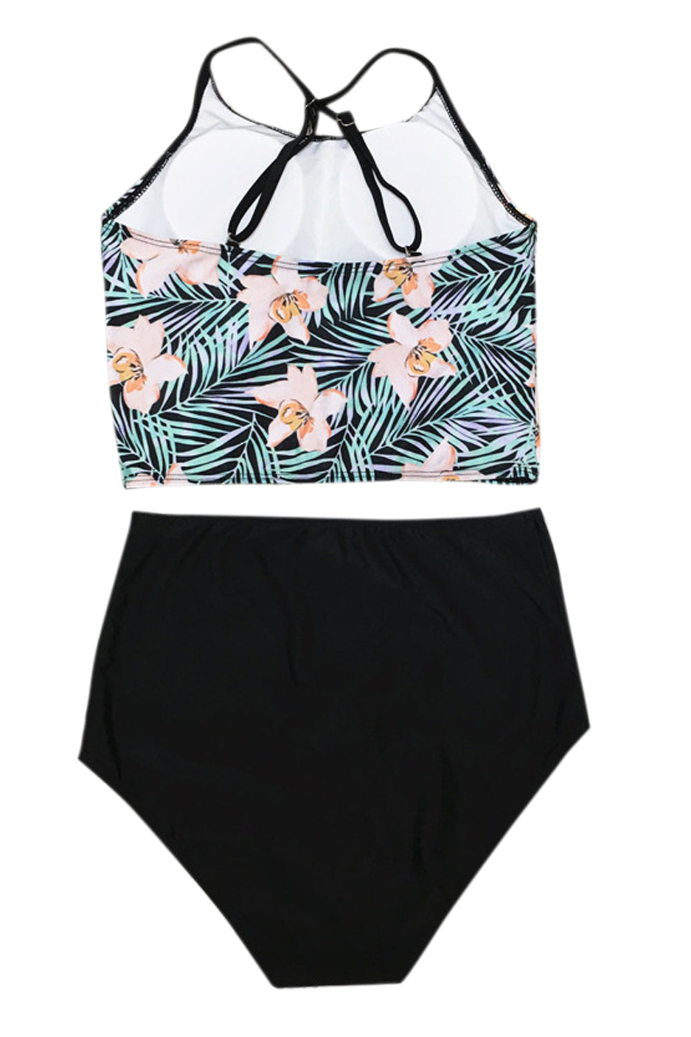 Iyasson Floral Printing High-waisted Fit Two-piece Swimwear