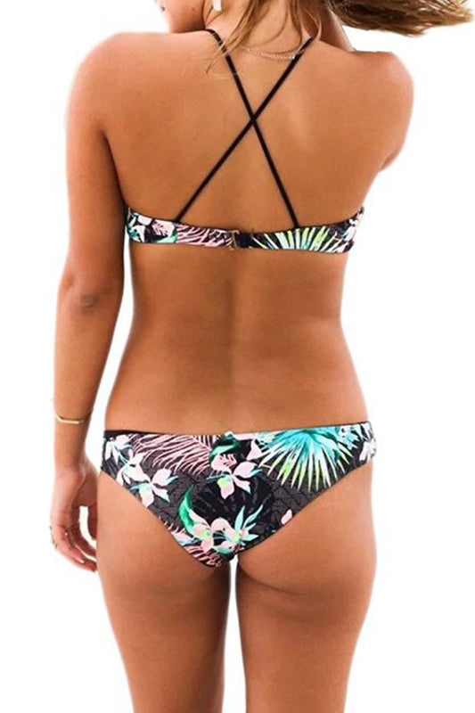 Iyasson Tropical Prints Mesh Bikini Set