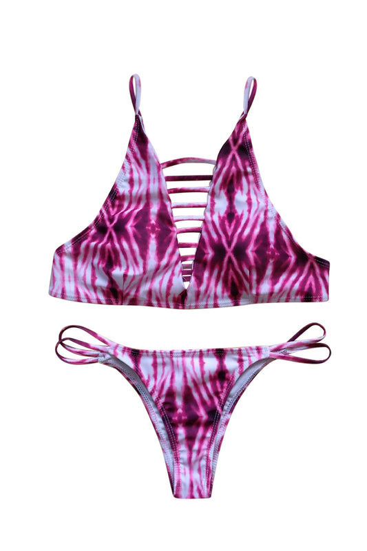 Iyasson Purple Pattern Bikini Set