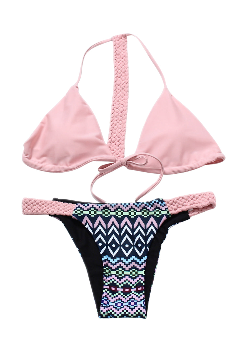Iyasson Sexy Pink Triangle cup Bikini Set