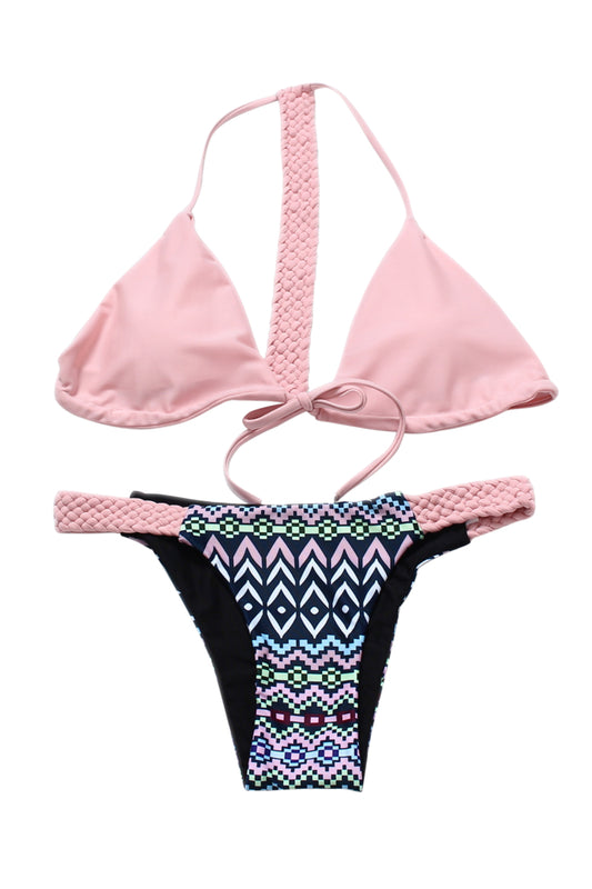 Iyasson Sexy Pink Triangle cup Bikini Set