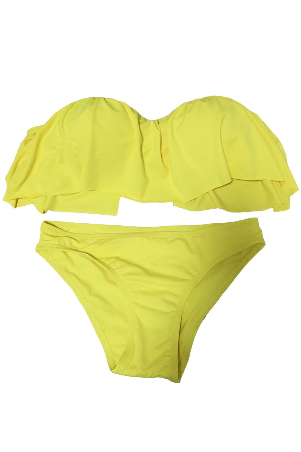 Iyasson Temptation Yellow Wave hem  Bikini Set