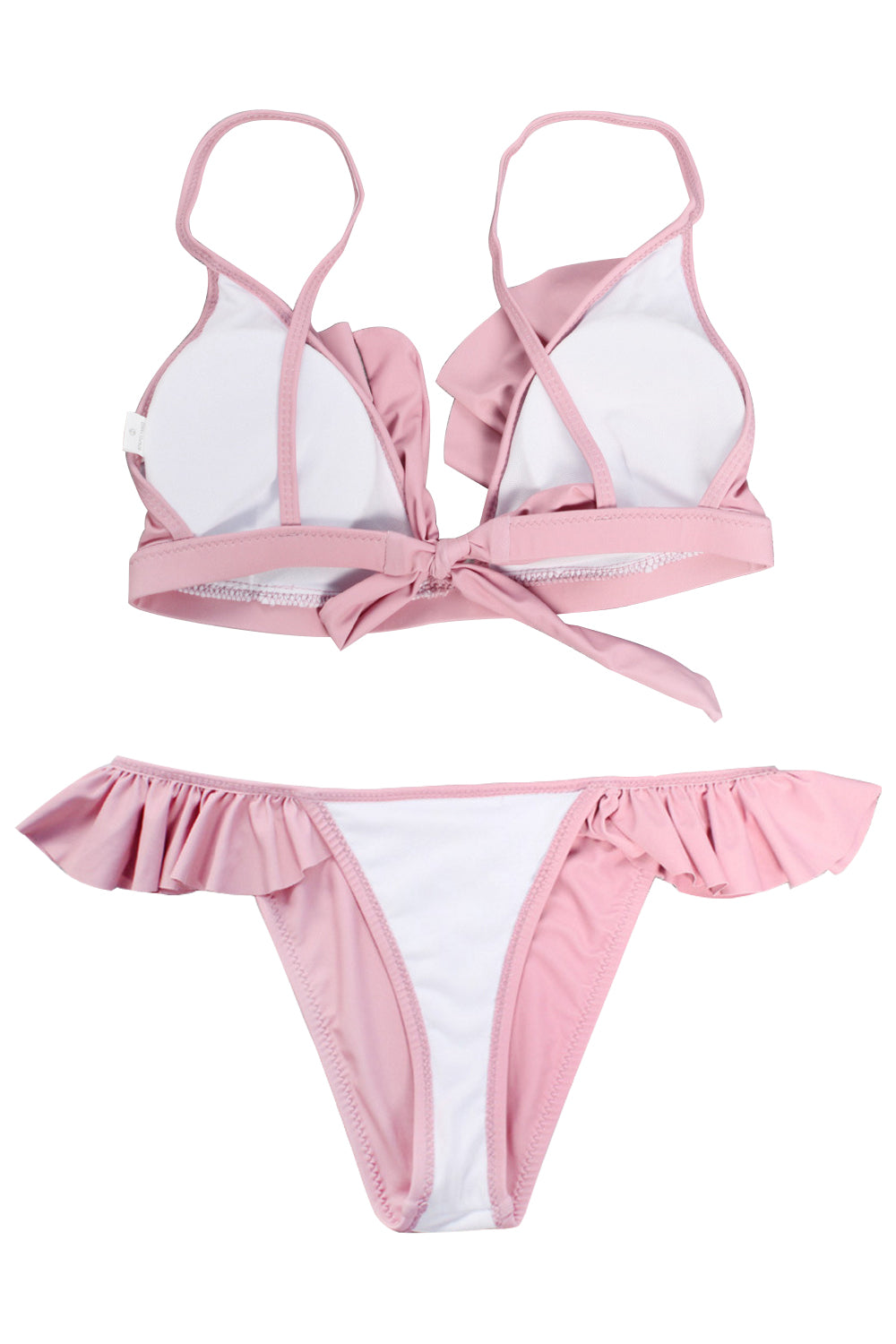 Iyasson Charming Pink Falbala Bikini Set