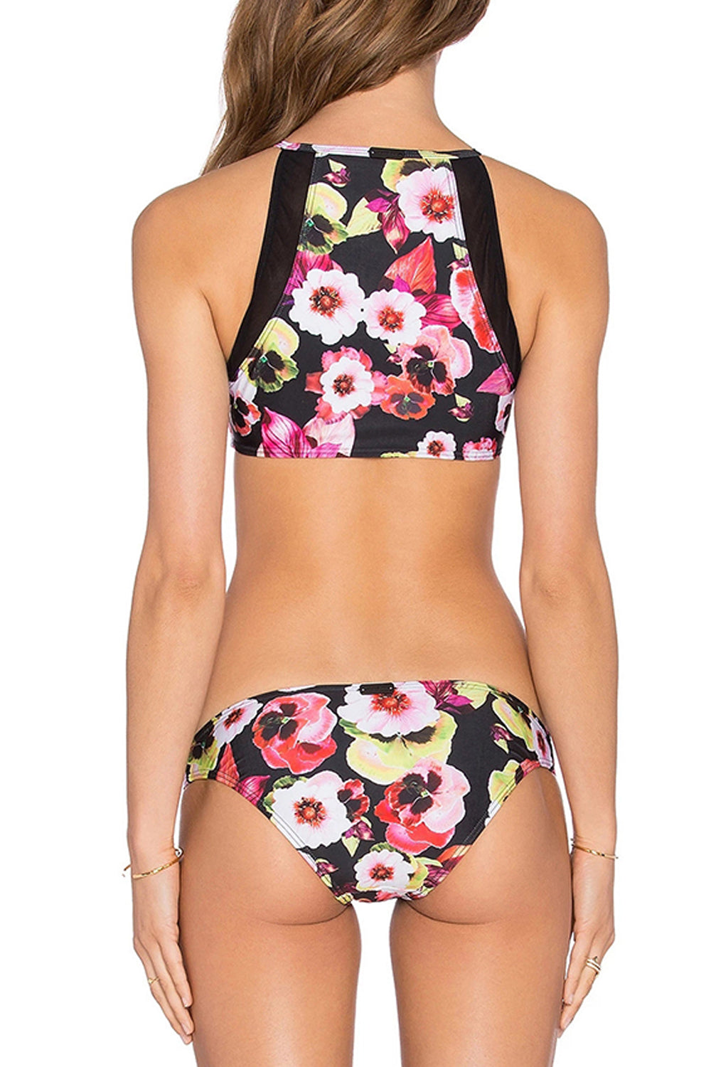 Iyasson Floral Printing Tank Top Bikini Set