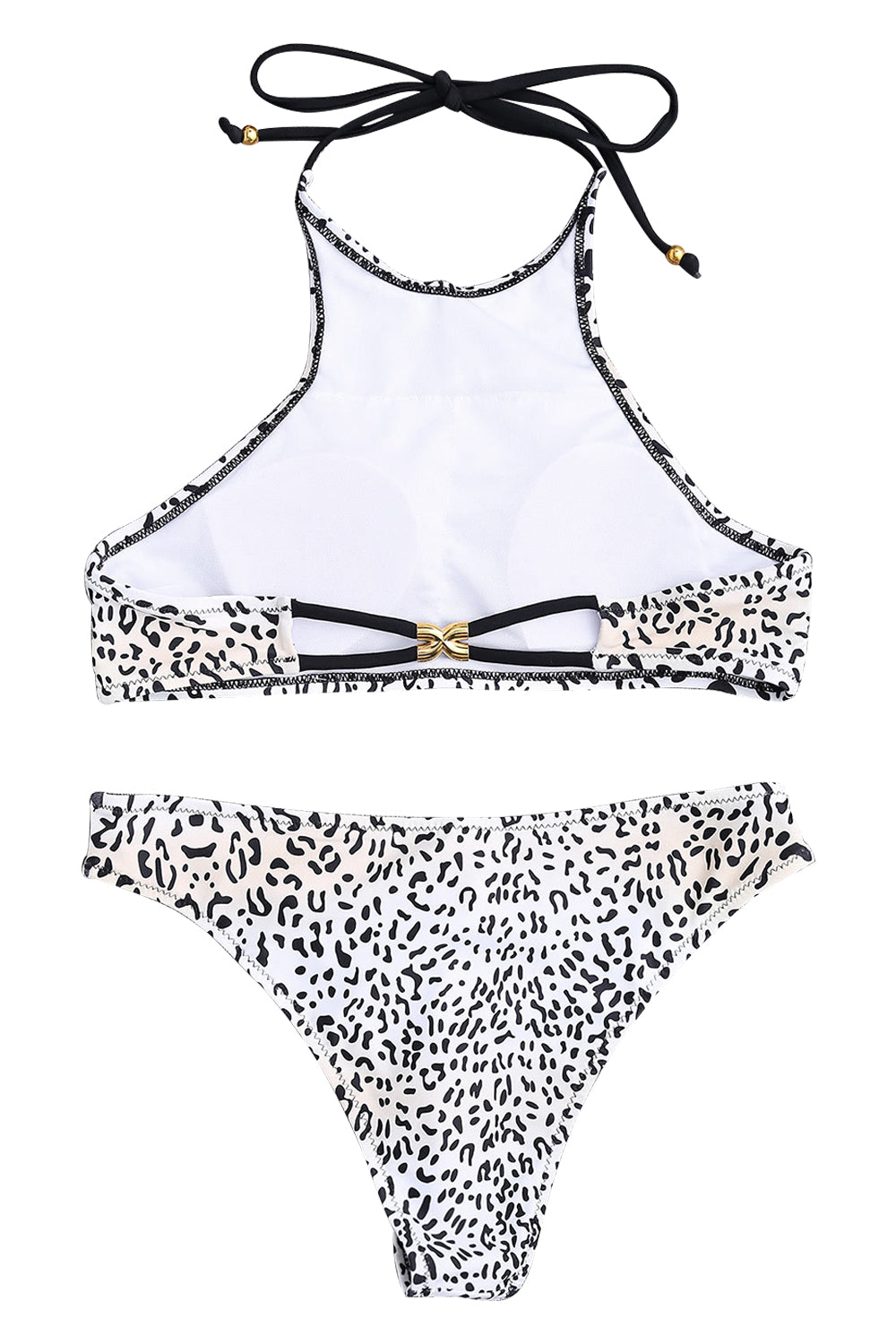 Iyasson Sexy Leopard Print Halter Bikini Sets
