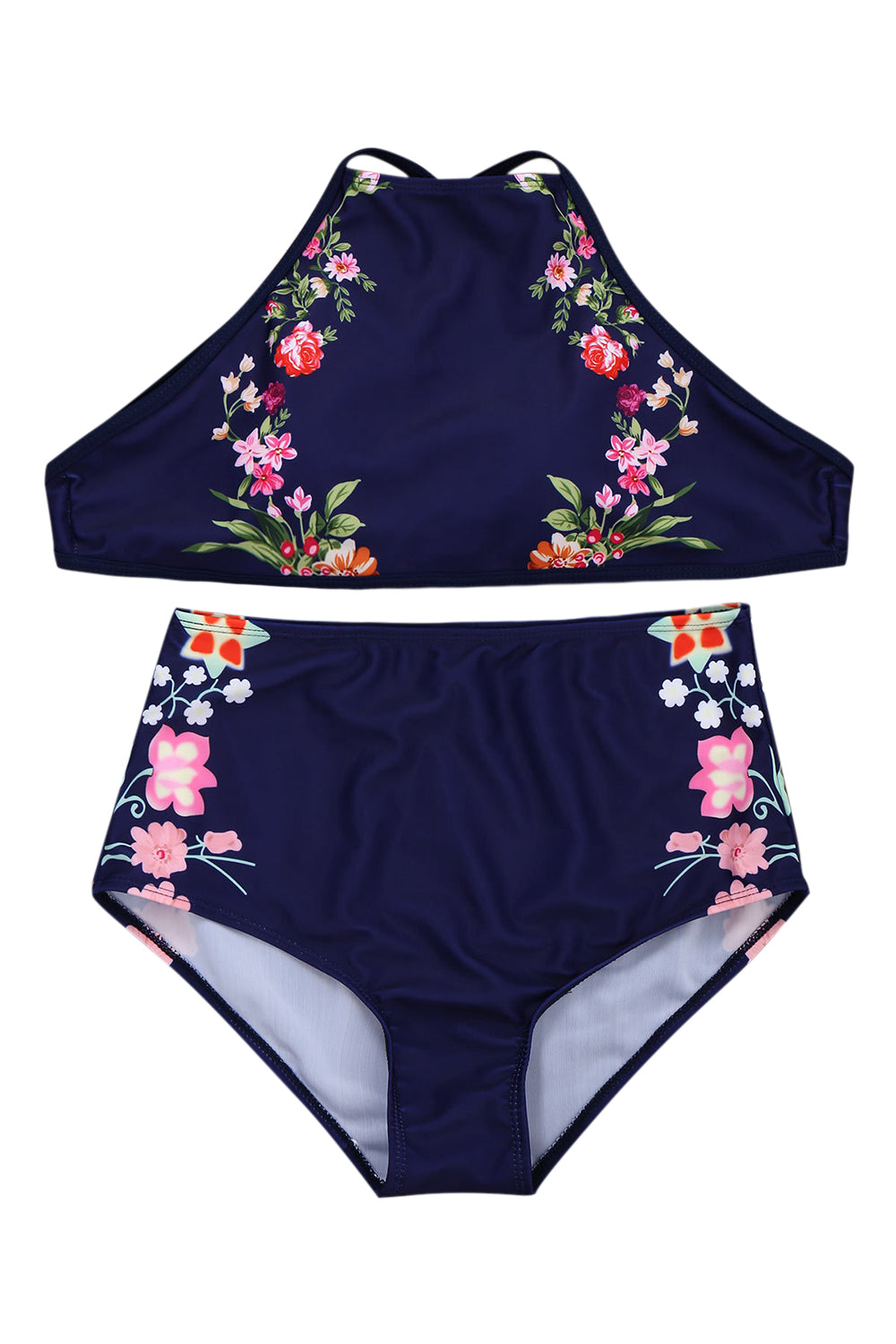 Iyasson  Floral Printing Tank Bikini Set