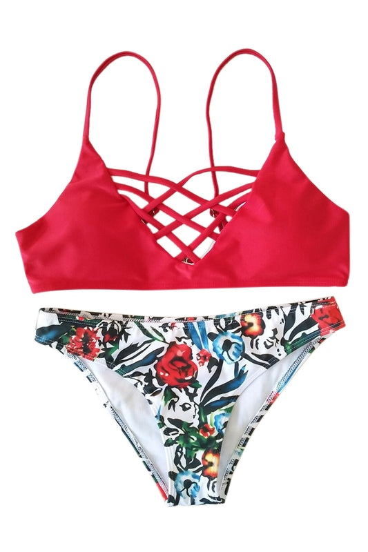 Iyasson Flower Bomb Cross Bikini Set