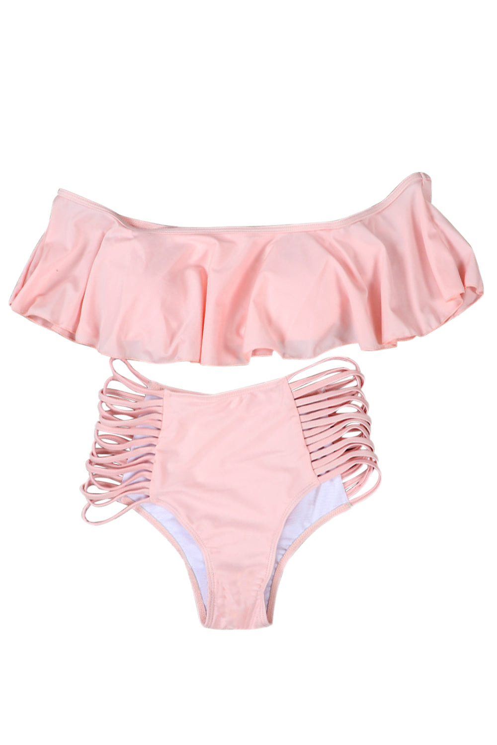 Iyasson Pink Falbala Bikini Set