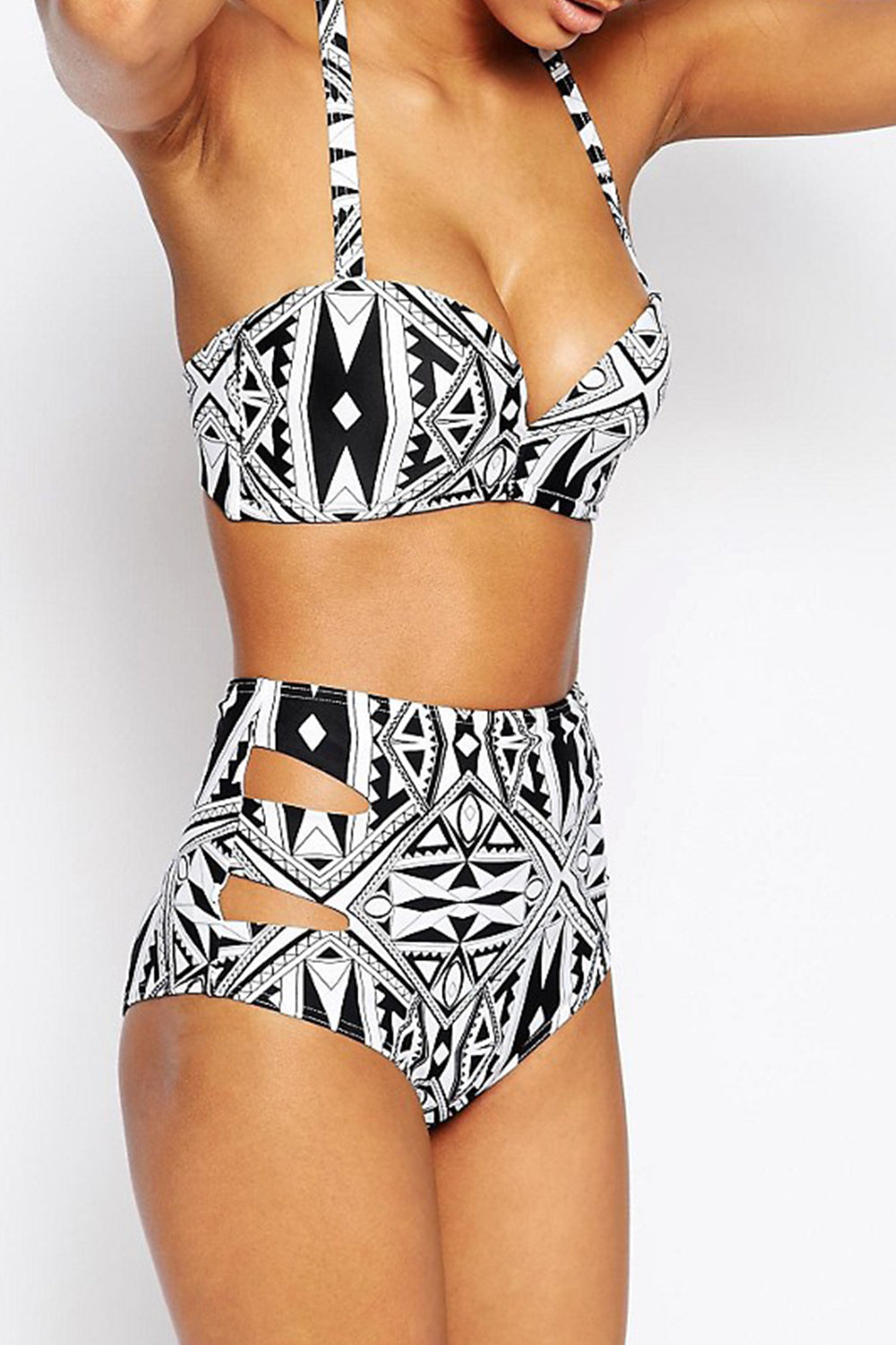 Iyasson Drizzle Bohemia Print With High-waisted fit Bikini Set