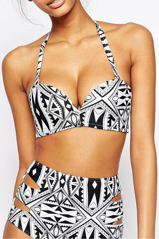 Iyasson Drizzle Bohemia Print With High-waisted fit Bikini Set