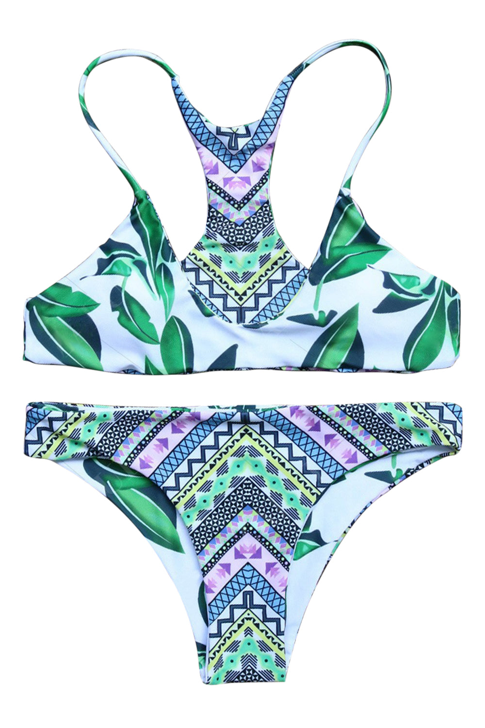Iyasson Green Mystery Leaves Bikini Set