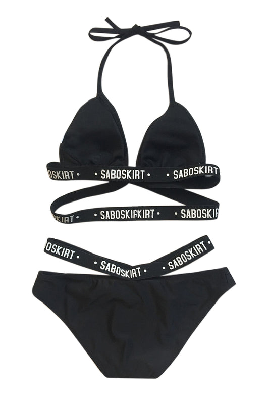 Iyasson Trendy Sport Style Front cross Solid Bikini Set