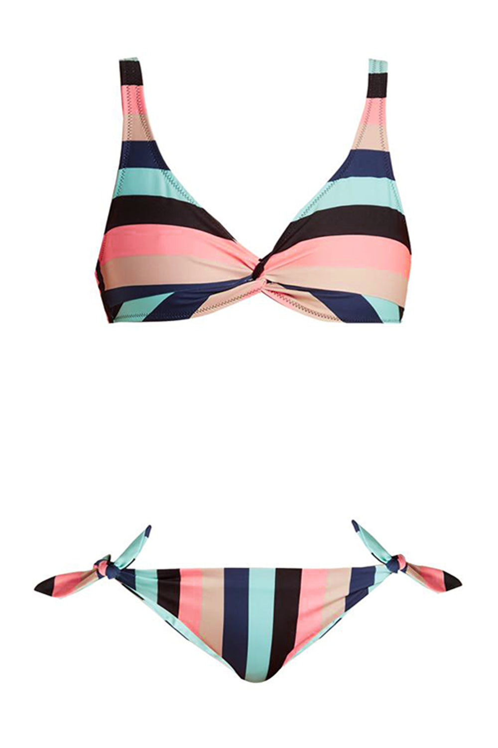 Iyasson Colorful Stripe Printing Bikini Set
