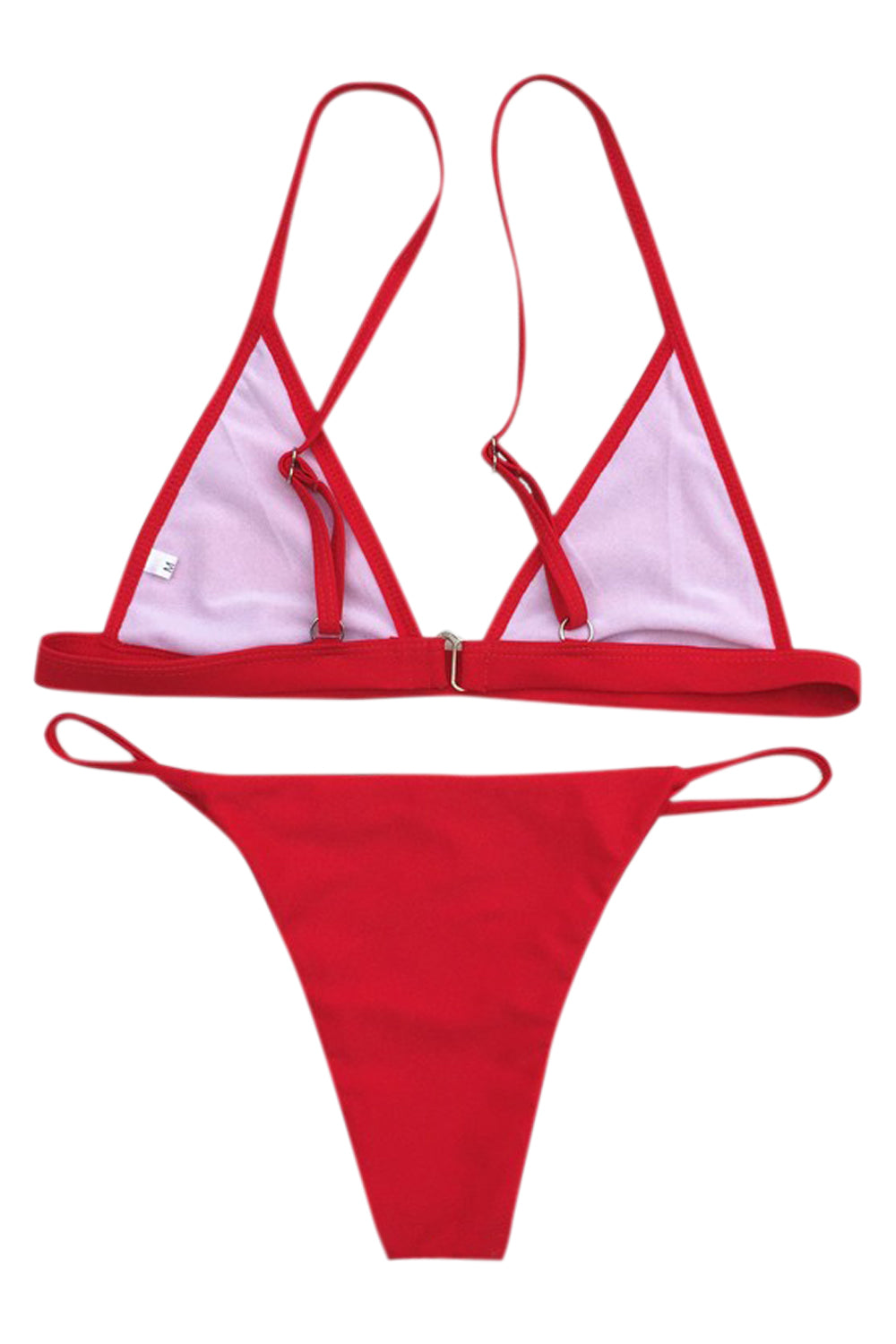 Iyasson Dazzling Triangle Top Solid Color Bikini Set